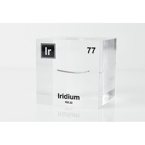Engineered Labs Educational Iridium Element Cube Display Clear Acrylic USA
