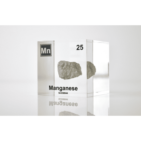 Engineered Labs Educational Manganese Element Cube Display Clear Acrylic USA