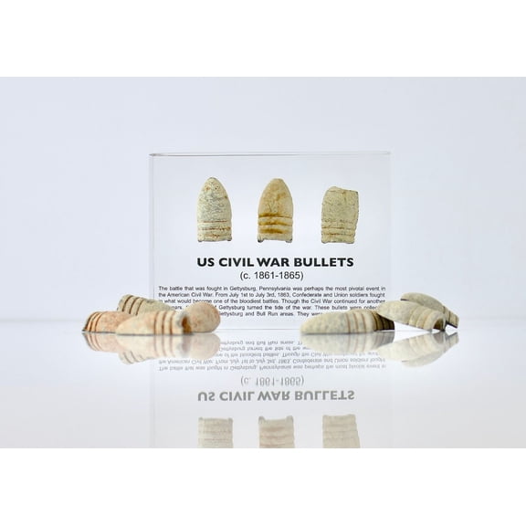 Engineered Labs Educational Museum Civil War Bullets Artifact Display Clear Acrylic USA