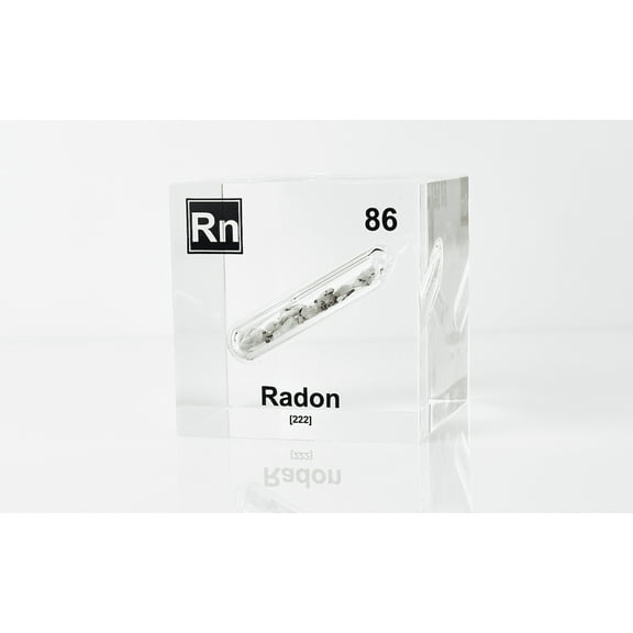 Engineered Labs Educational Radon Element Cube Display Clear Acrylic USA