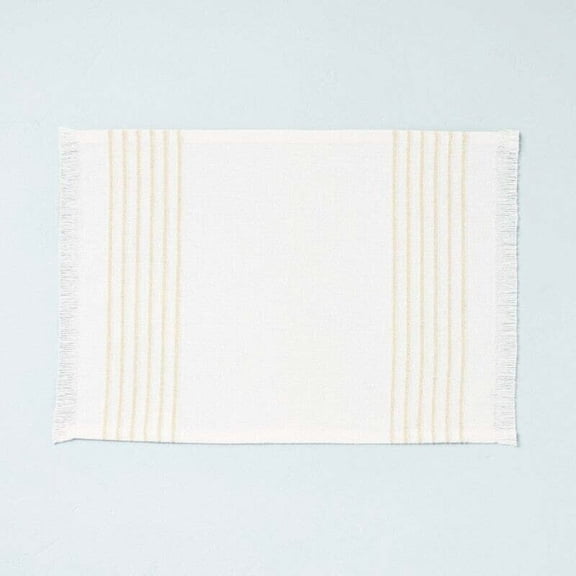 Engineered Tick Stripe Two Tone Placemat Gold - Hearth & Hand with Magnolia