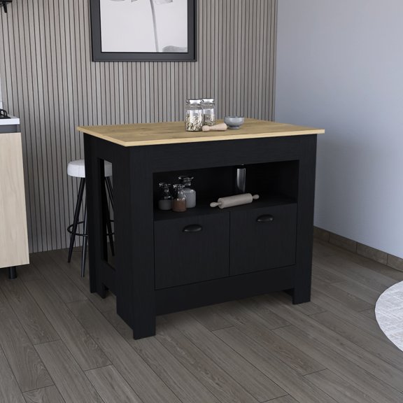 Engineered Wood Build - Two - Door Shelf Storage - Kitchen Environment - Multiple Color Options