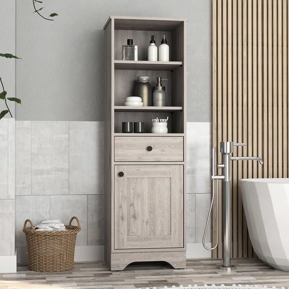 Engineered Wood Cabinet - Shallow Shelves for Easy Access in Bathroom