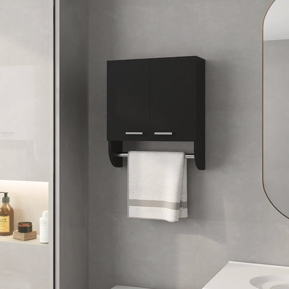 Engineered Wood Composition - Lower Shelf for Small Items - Bathroom Decor - Sturdy Storage