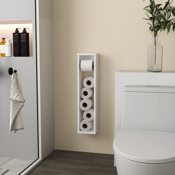 Engineered Wood Composition - Store Extra Rolls - Small Bathroom Setting - Long - lasting Use