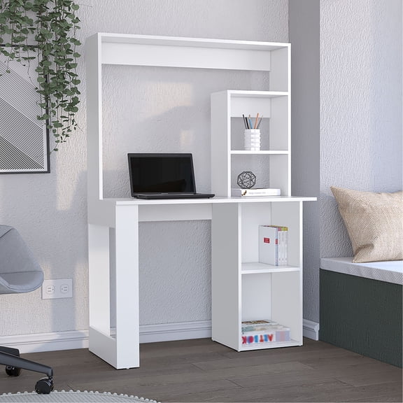 Desk , White - Spacious Worksurface And Quality Build : Storage With