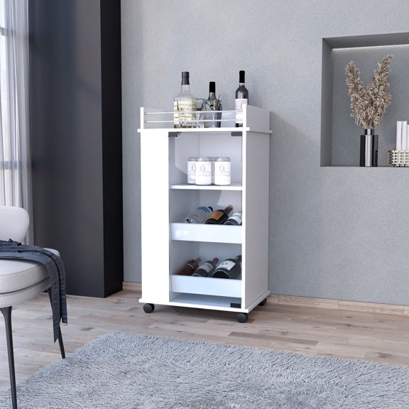 Engineered Wood Creation - Movable with Ease - For Cocktail Hours - Spacious Storage for Supplies