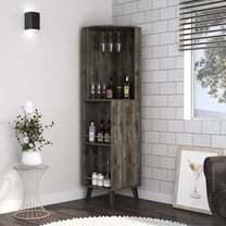 Engineered Wood Dark Brown Storage Cabinet With Two Drawers 80.53 Lb External Shelves