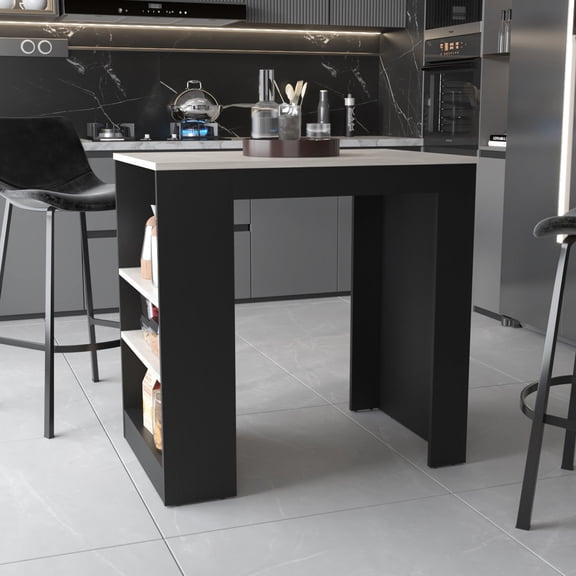 Engineered Wood Kitchen Island for Meal Prep and Storage / Great for Kitchen Functionality