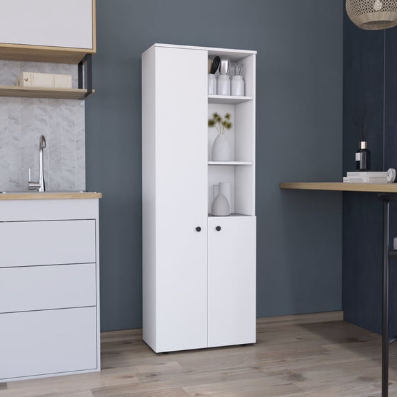Engineered Wood Kitchen Storage Solution - Three Interior Doors and Shelves