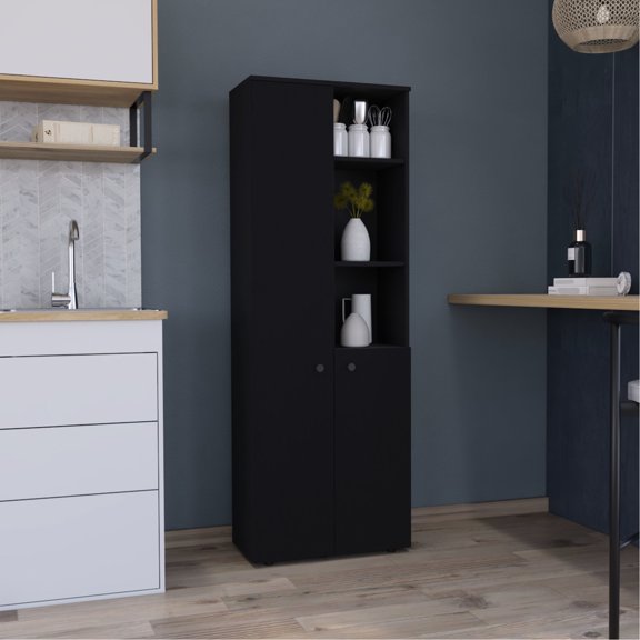 Engineered Wood Kitchen Storage with Three Doors / Organize Kitchen Essentials