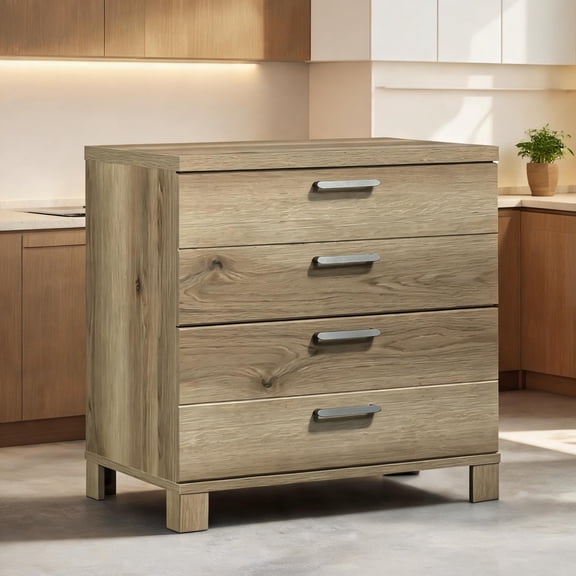 Engineered Wood Rustic 2-Drawer Lateral File Cabinet with Practical Storage, Wood-Tone Brown, Works as Printer Stand