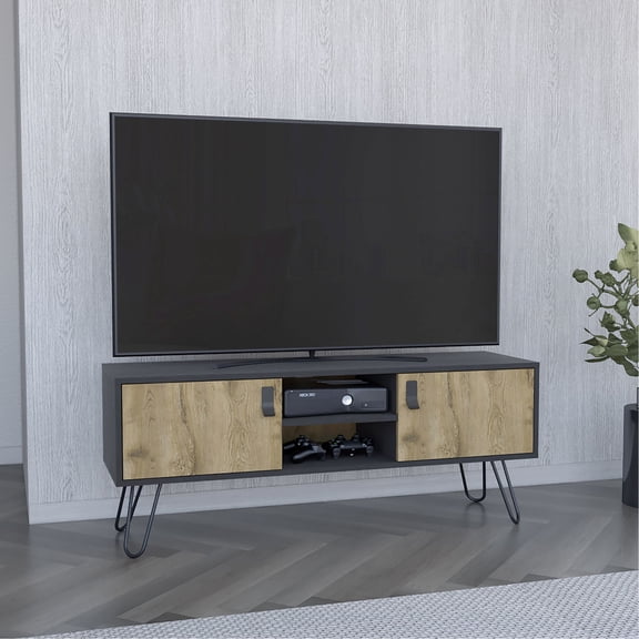 Engineered Wood TV Stand with Concealed Storage Option | For Primary Living Area, Keeps Cables Out of Sight