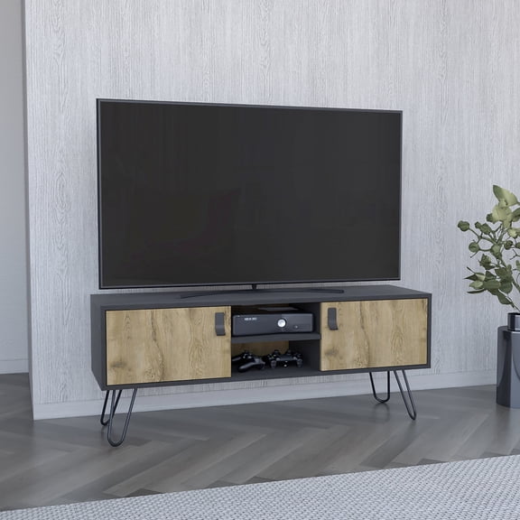 Engineered Wood TV Stand with Open Shelving / For Console Placement in Primary Space