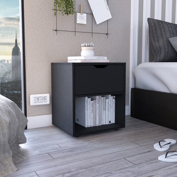 Engineered Wood - crafted & Easy - reach Drawer - Rectangle Nightstand for Bedroom Decor