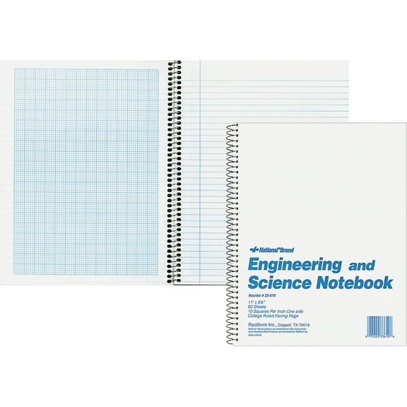 Engineering And Science Notebook, Quadrille Rule, White Cover, 11 X 8.5, 60 Sheets | Bundle of 5 Each