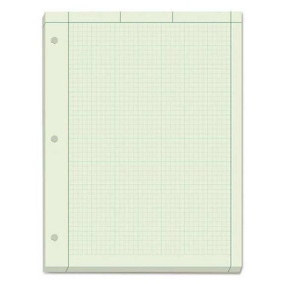 Engineering Computation Pads, Cross-Section Quadrille Rule (5 Sq/in, 1 Sq/in), Green Cover, 200 Green-Tint 8.5 X 11 Sheets | Bundle of 2 Pads