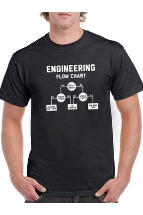 Engineering Flow Chart T-Shirt Men -Smartprints Designs, Male x-Large