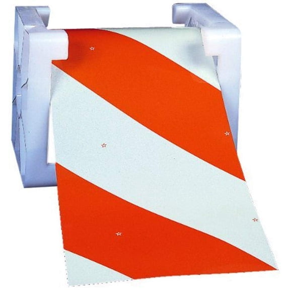 Mutual Industries Engineering Grade Reflective Barricade Adhesive Tape, 50 yds Length x 6" Width, Orange/White