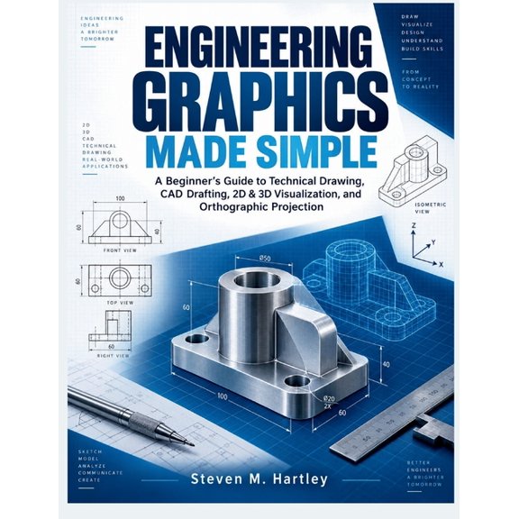 Engineering Graphics Made Simple: A Beginner's Guide to Technical Drawing, CAD Drafting, 2D & 3D Visualization, and Orth, (Paperback)
