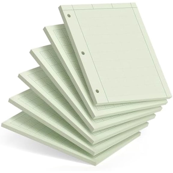 Engineering Notebook, 6 Pcs Engineering Paper 8.5 x 11, 5x5 Quad Ruled | Top Glue Binding Engineering Computation Pad 8.5 x 11, 3-Hole Punched Grid Paper, Graph Paper Notebook 100 Sheets Per Pad