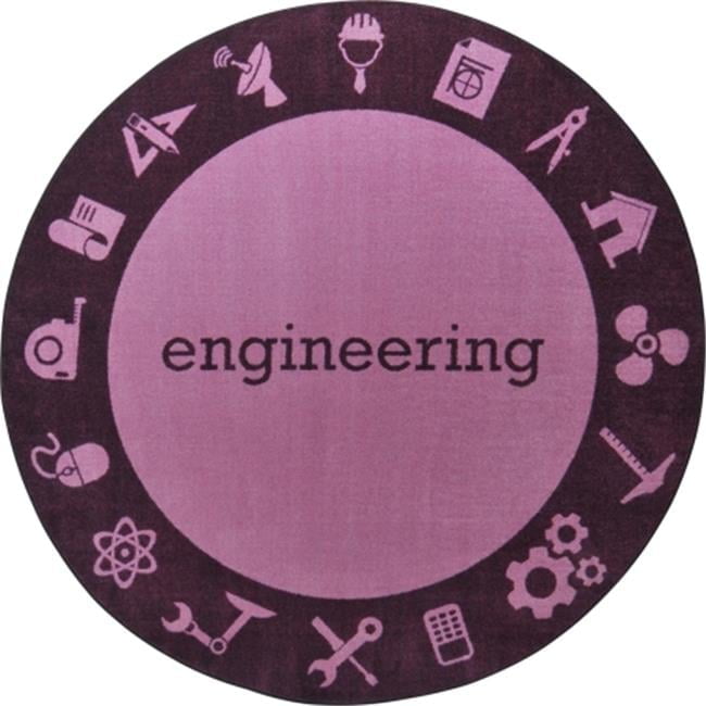 Engineering Stem Classroom Seating Round Rug Purple - 5 ft. 4 in ...