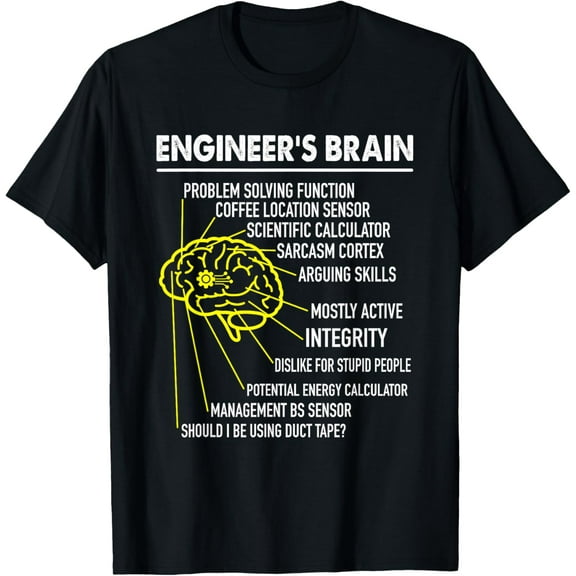 Engineering Student Men Women Funny Engineer's Brain Process T-Shirt