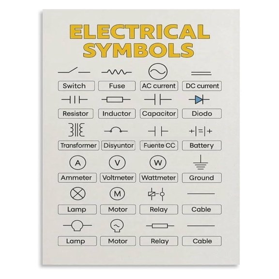 Engineering Symbols Physics Knowledge Educational Canvas Poster Wall Art for Home Decor Bedroom Living Room poster