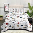 thumbnail image 1 of Engineering Vehicle Children's Bedding Fat Quilt Three-piece Quilt Multi-piece Quilt Set, 1 of 5