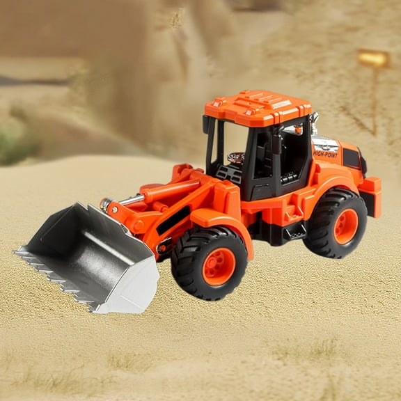 Engineering Vehicle Toy | Thickened Fall-Resistant Excavator Bulldozer Forklift | Inertial Alloy & ABS Plastic | Pull-Back Car | Green Yellow Orange | 26x12x10cm