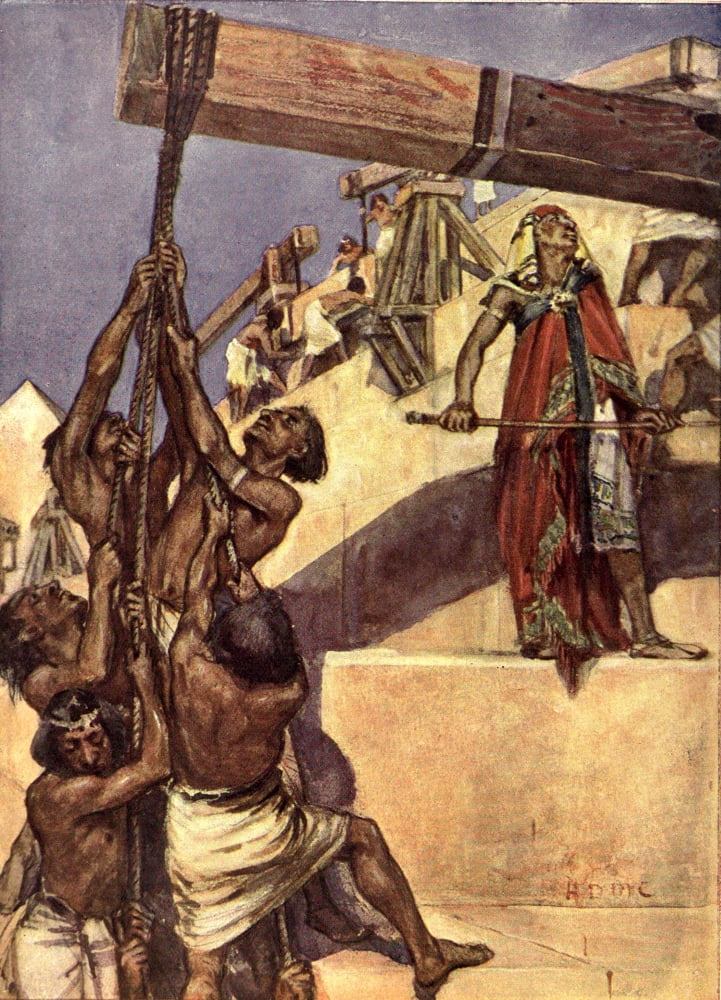 Engineering Wonders of the World 1909 Building of the pyramids Canvas Art - Unknown (18 x 24)