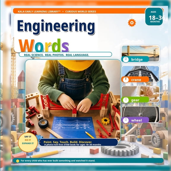 Curious World Engineering Words for Toddlers Ages 1-3: A Real Photo STEM Book About Bridges, Wheels, Ramps, Tools, and How the World W, Book 4, (Paperback)