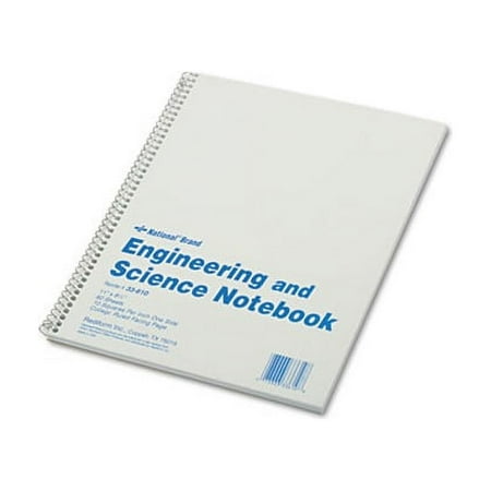 Engineering and Science Notebook 10 sq/in Quadrille Rule, 11 x 8.5, White, 60 Sheets