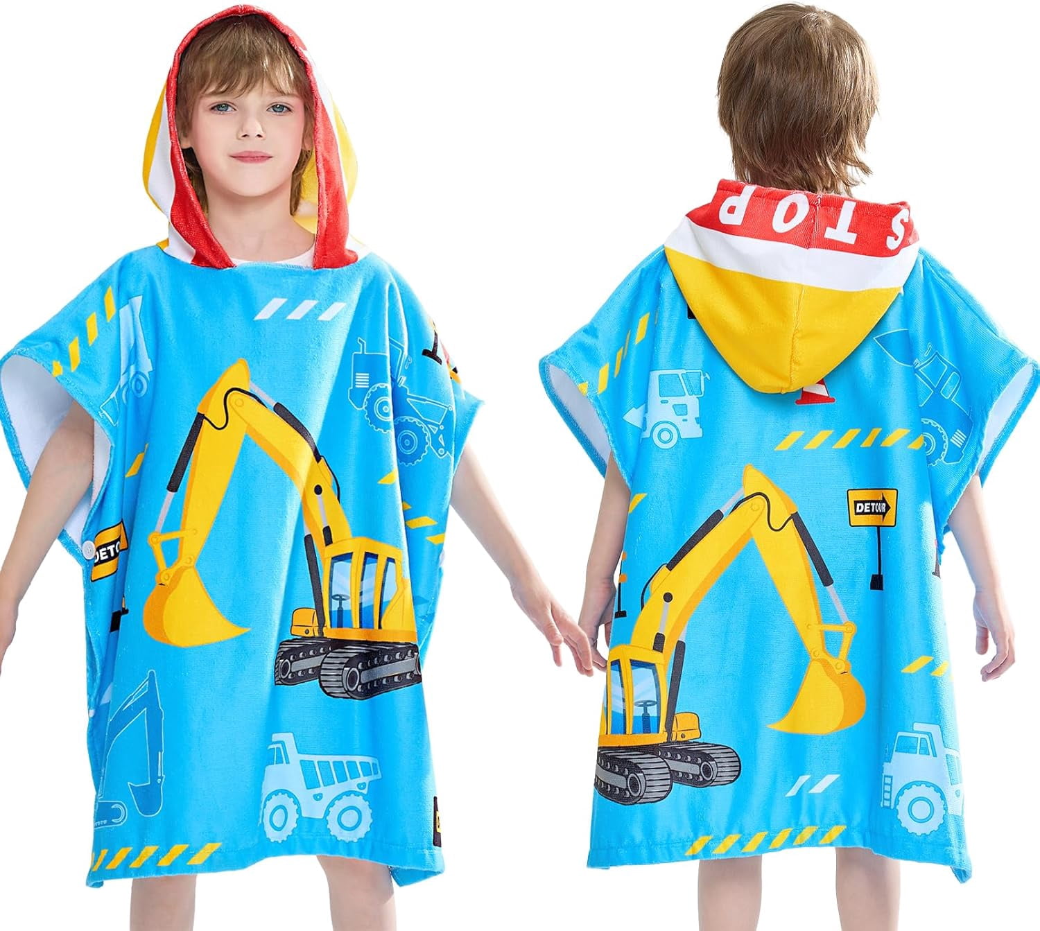 Engineering vehicle Kids Beach Towel - Hooded Towel for Kids Bath Beach ...