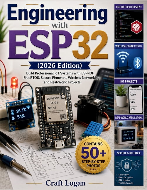 Engineering with ESP32 (2026 Edition): Build Professional IoT Systems with ESP-IDF, FreeRTOS, Secure Firmware, Wireless , (Paperback)