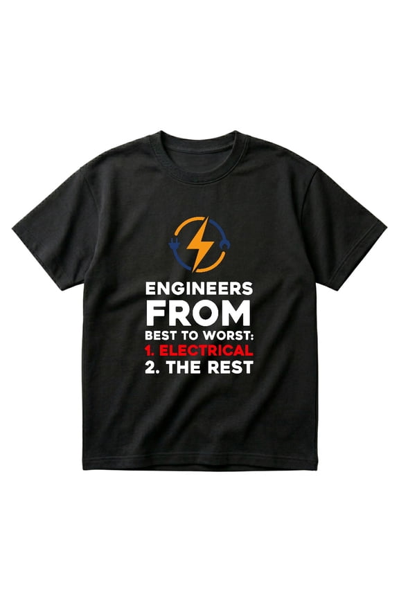 Engineers From Best To Worst Electrical Engineering Gift T-Shirts