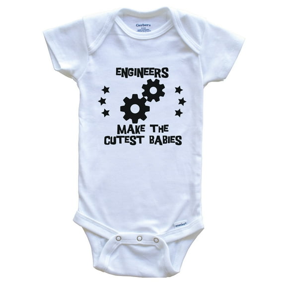 Engineers Make the Cutest Babies Funny Engineering Baby Bodysuit, 0-3 months white