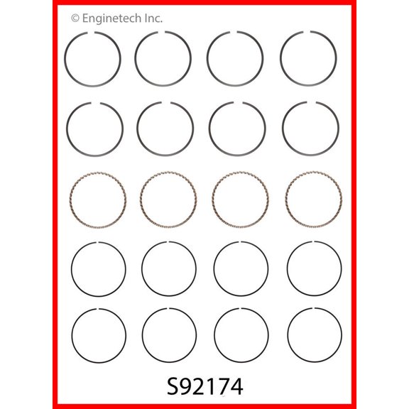 Enginetech S92174-STD Engine Premium Piston Ring Complete Set