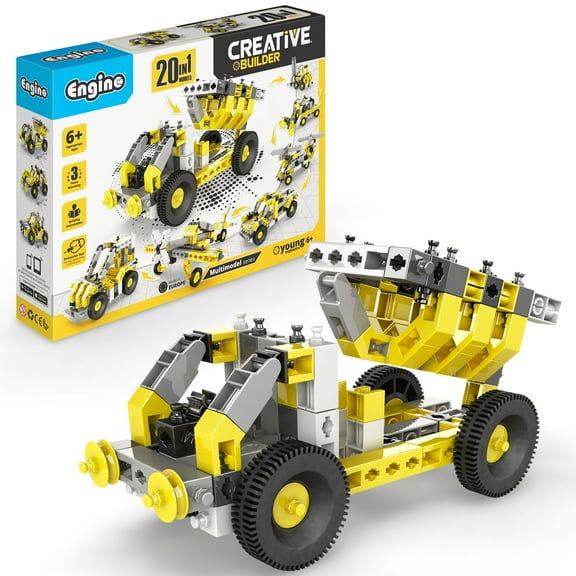 Engino: Creative Builder - 20-In-1 Multimodel Series, Toy Vehicles Brick Set, Snap Assembly Construction, Young Engineer & Mechanic STEM Kit, Kids 6+