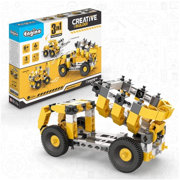 Engino Creative Builder- Tipper Truck 3-in-1, STEM Toys for Kids 6+