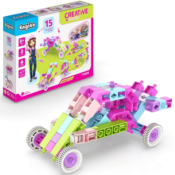 Engino- STEM Girls Building Toys, 15 Model Set, Educational Toy for Ages 6+