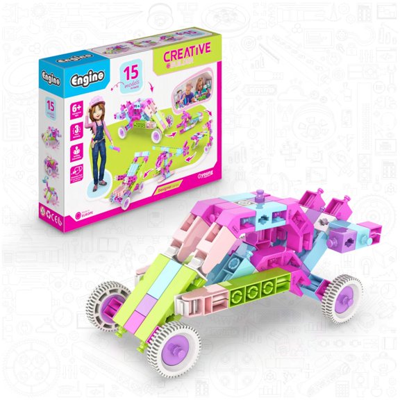 Engino- STEM Girls Building Toys, 15 Model Set, Educational Toy for Ages 6+