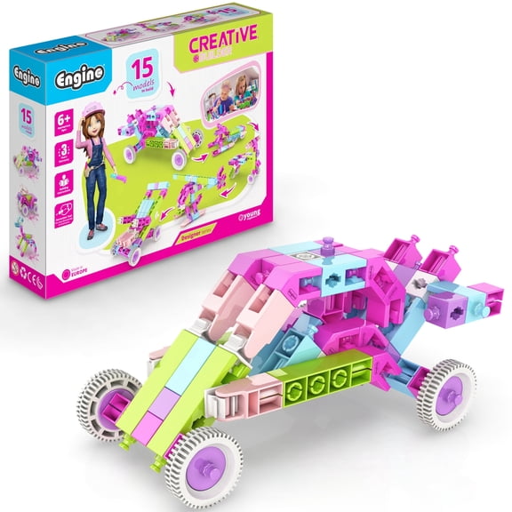Engino- STEM Girls Building Toys, 15 Model Set, Educational Toy for Ages 6+