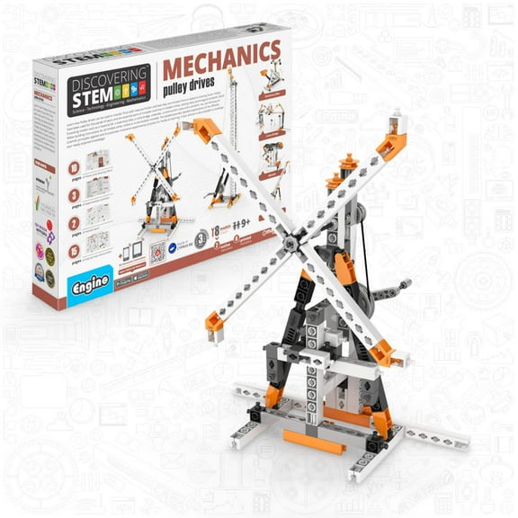 Engino- STEM Toys, Pulley Drives Construction Toys for Kids 9+