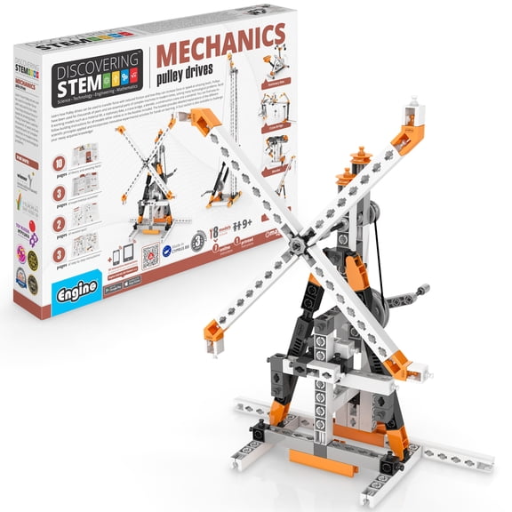 Engino- STEM Toys, Pulley Drives Construction Toys for Kids 9+