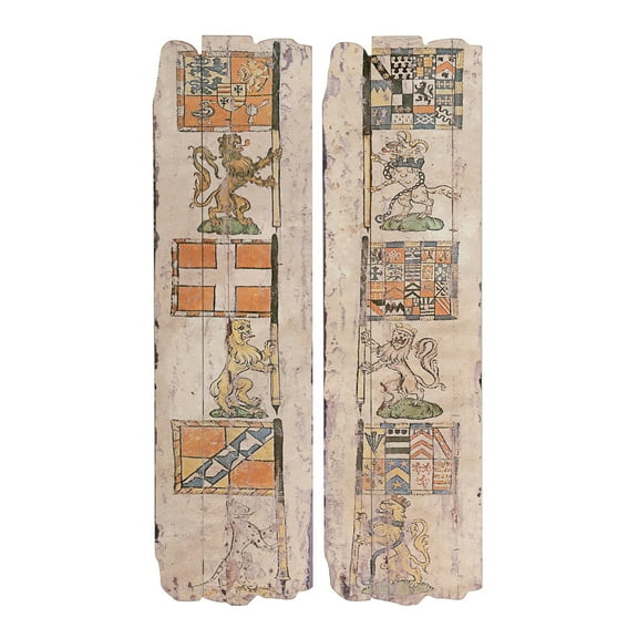 England Art Wooden Wall Plaques - Set of 2 - 13"W x 48"H - Multicolor