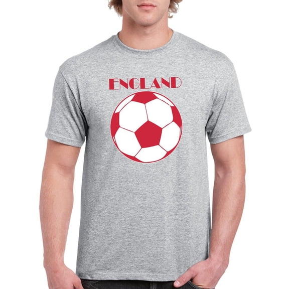 England Big Red Soccer Ball Men Athletic Heather T-Shirt, Male Small