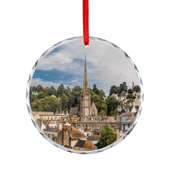 England Building Ornament for Xmas Tree Travel World Landscape Poster City Landscape Christmas Glass Decoration