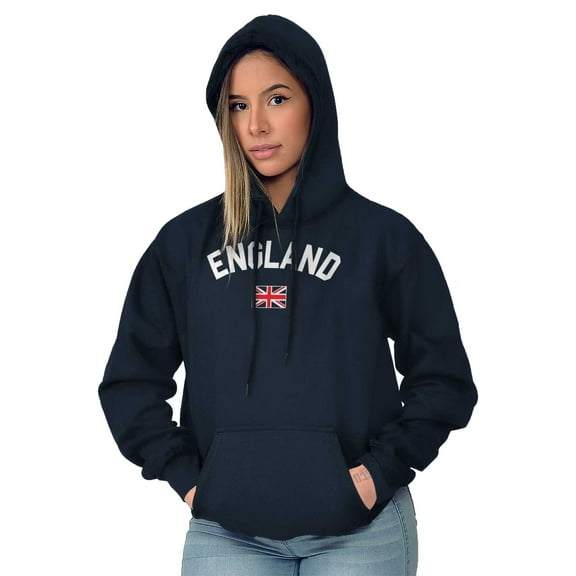 England Country Flag Soccer Fan Pride Hoodie Sweatshirt Women Men Brisco Brands S