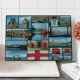 thumbnail image 1 of England Cutting Board, Capital City Telephone Booth Clock Tower Bridge River British Flag Flowers, Decorative Tempered Glass Cutting and Serving Board, Large Size, Blue Red, by Ambesonne, 1 of 1
